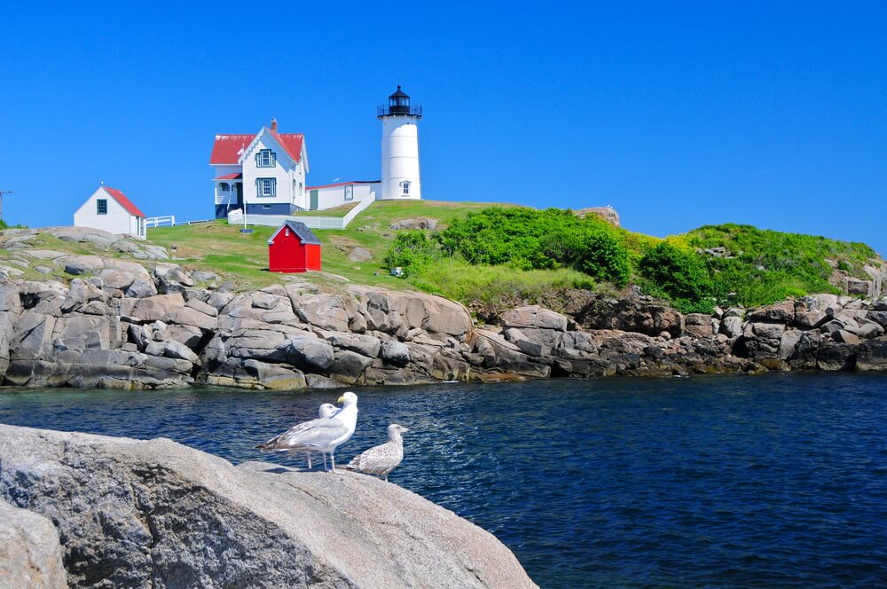 Photo of Nubble Light, One of the Prettiest Maine Lighthouses.