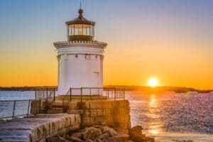 Photo of Bug Light, One of the Prettiest Maine Lighthouses.