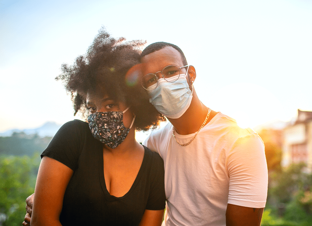 Photo of a Masked Couple at Our Ogunquit Resort.