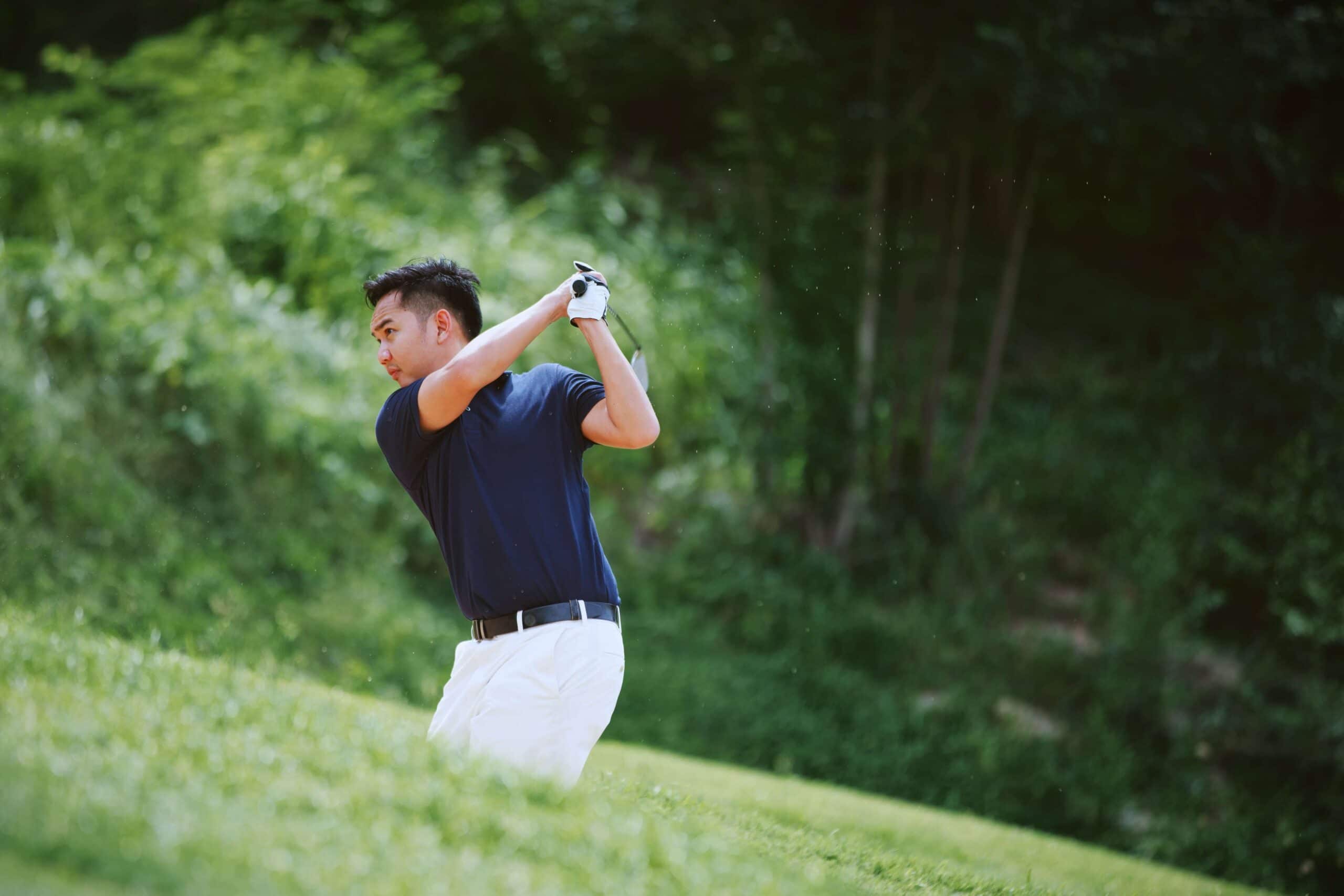 A man golfing at one of the best southern maine golf courses.